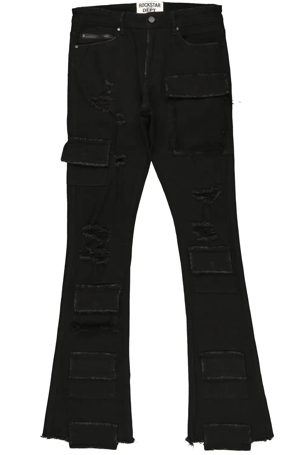 Glenn Black Stacked Flare Jean