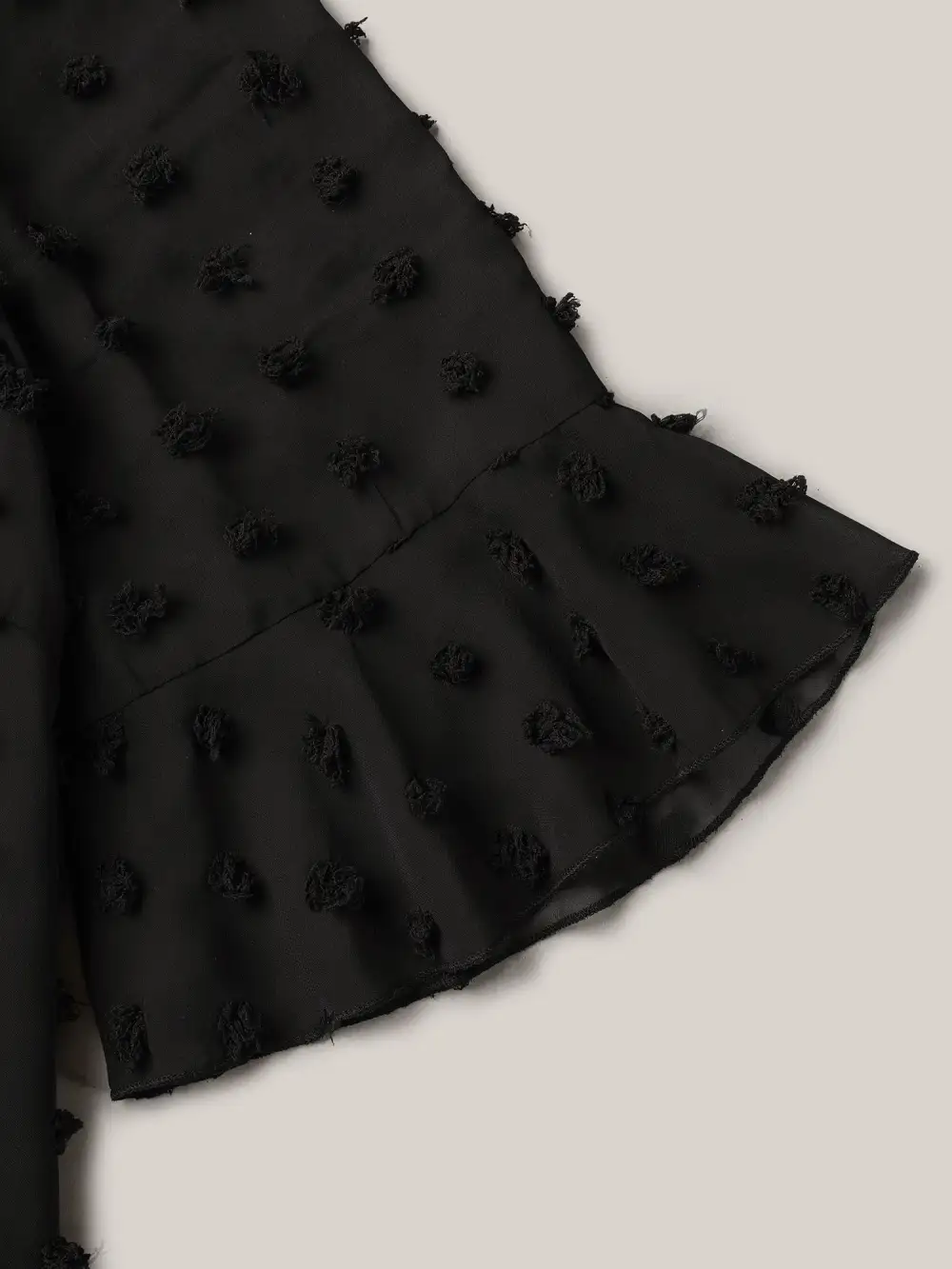 Chiffon Polka Dot Round Neck Shirt