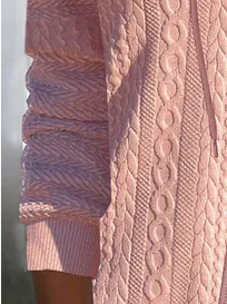 Loose Knit Hooded Jacket in Textured Fabric