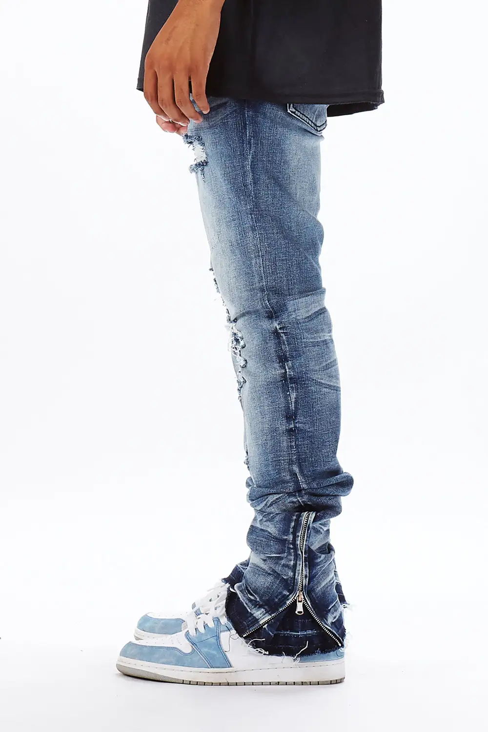 Jaymes Stacked Flare Jean-Blue