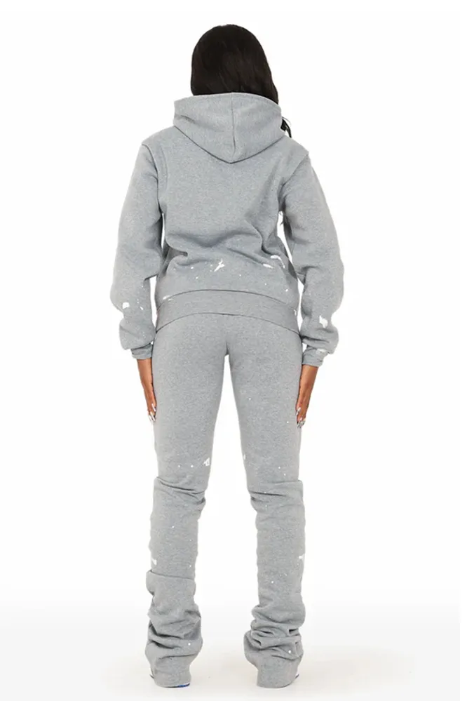 Women's Gradient Pattern Hoodie and Pants Two Piece Set