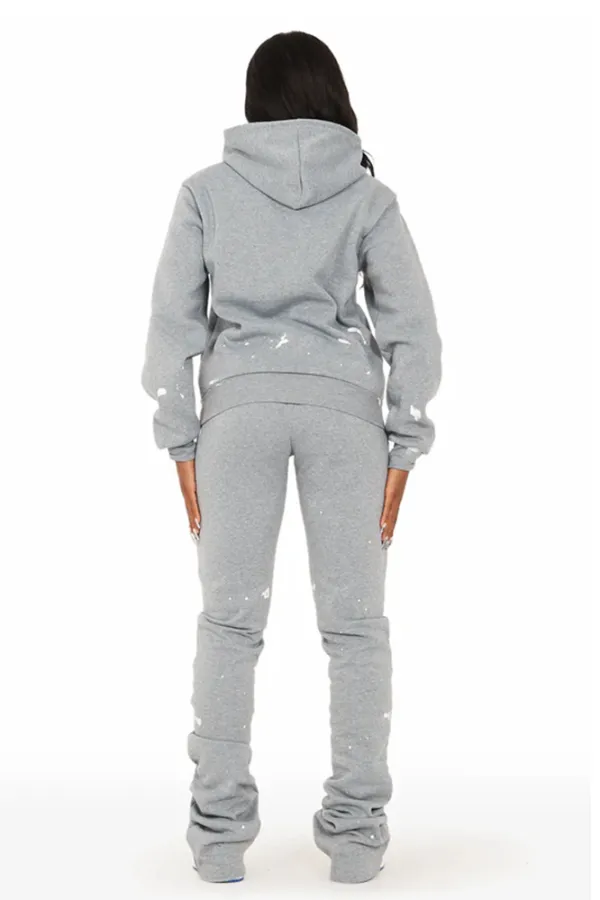 Women's Gradient Pattern Hoodie and Pants Two Piece Set