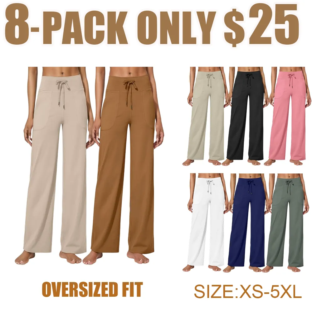Women's Wide Leg Yoga Pants – High Waist Sweatpants with Pockets, Stretch Lounge & Workout Wear