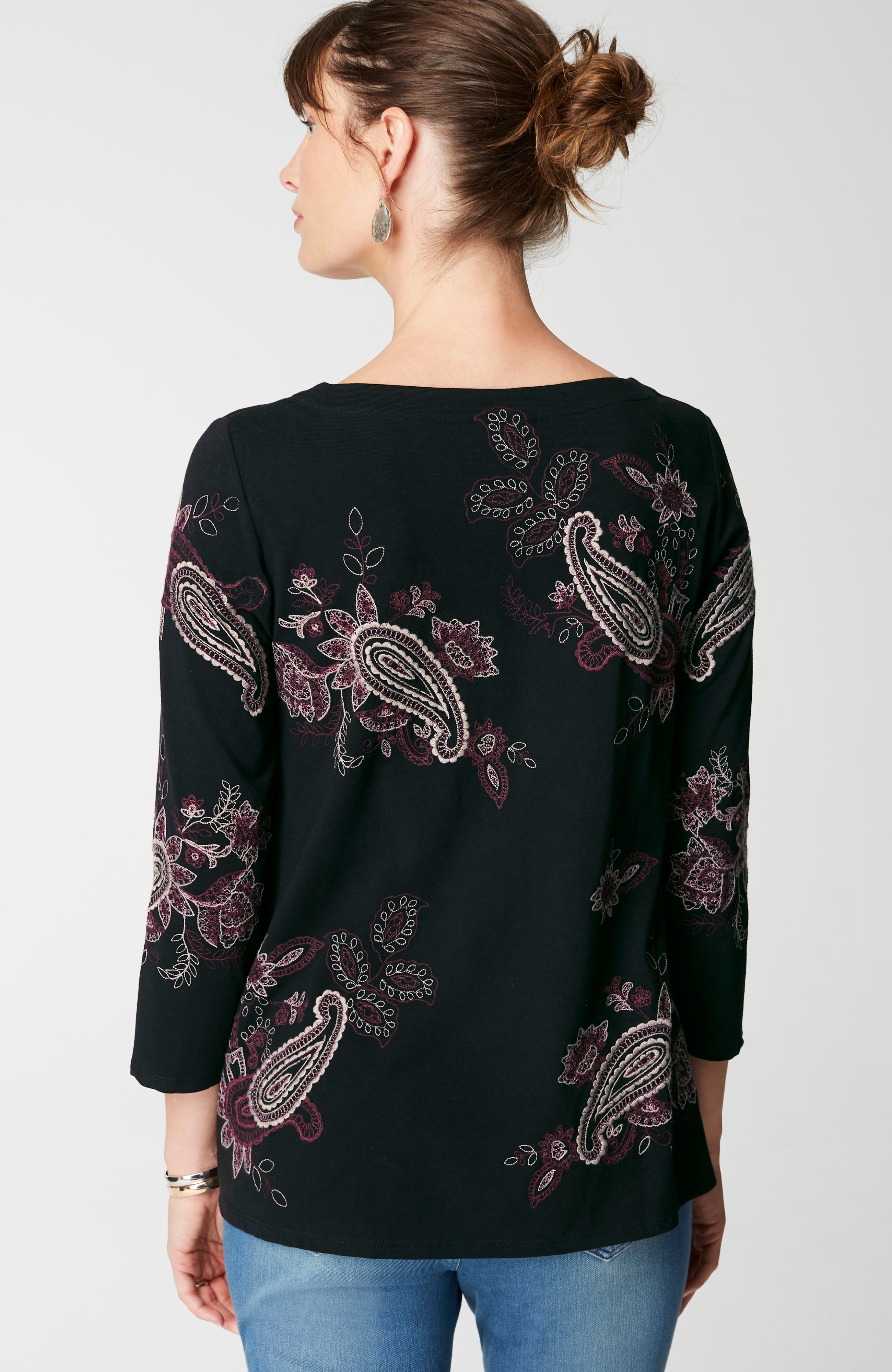Pure Jill Allover Embroidered Top