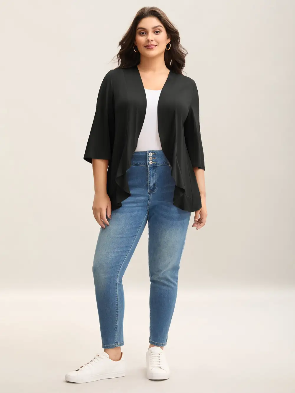 Lotus Hem Curvy Kimono Cover-Up