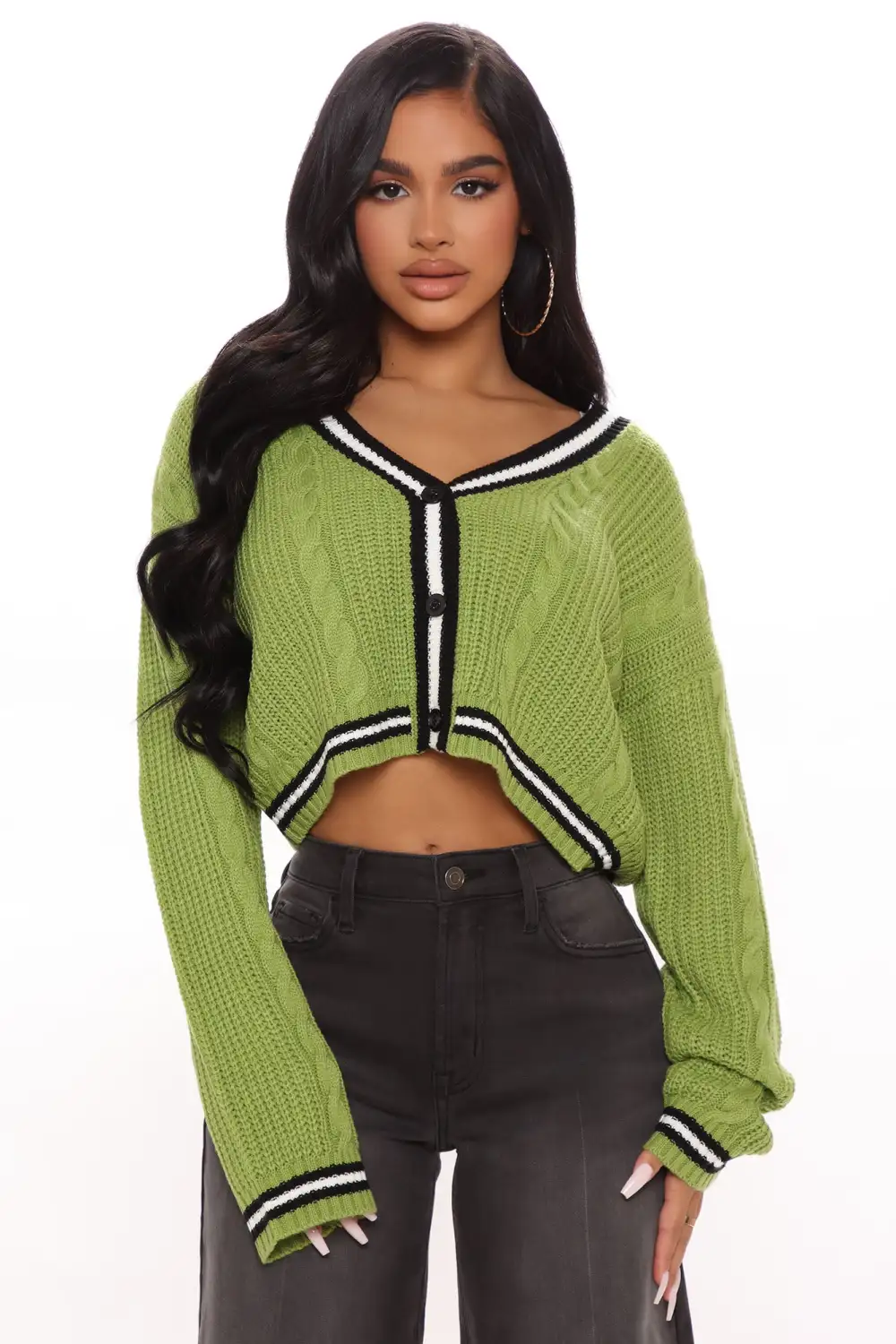 Playing Games Cardigan - Green