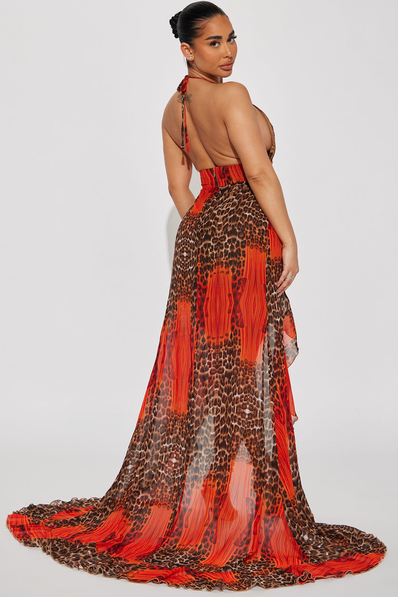 Run Wild Ruffle Maxi Dress - Rust