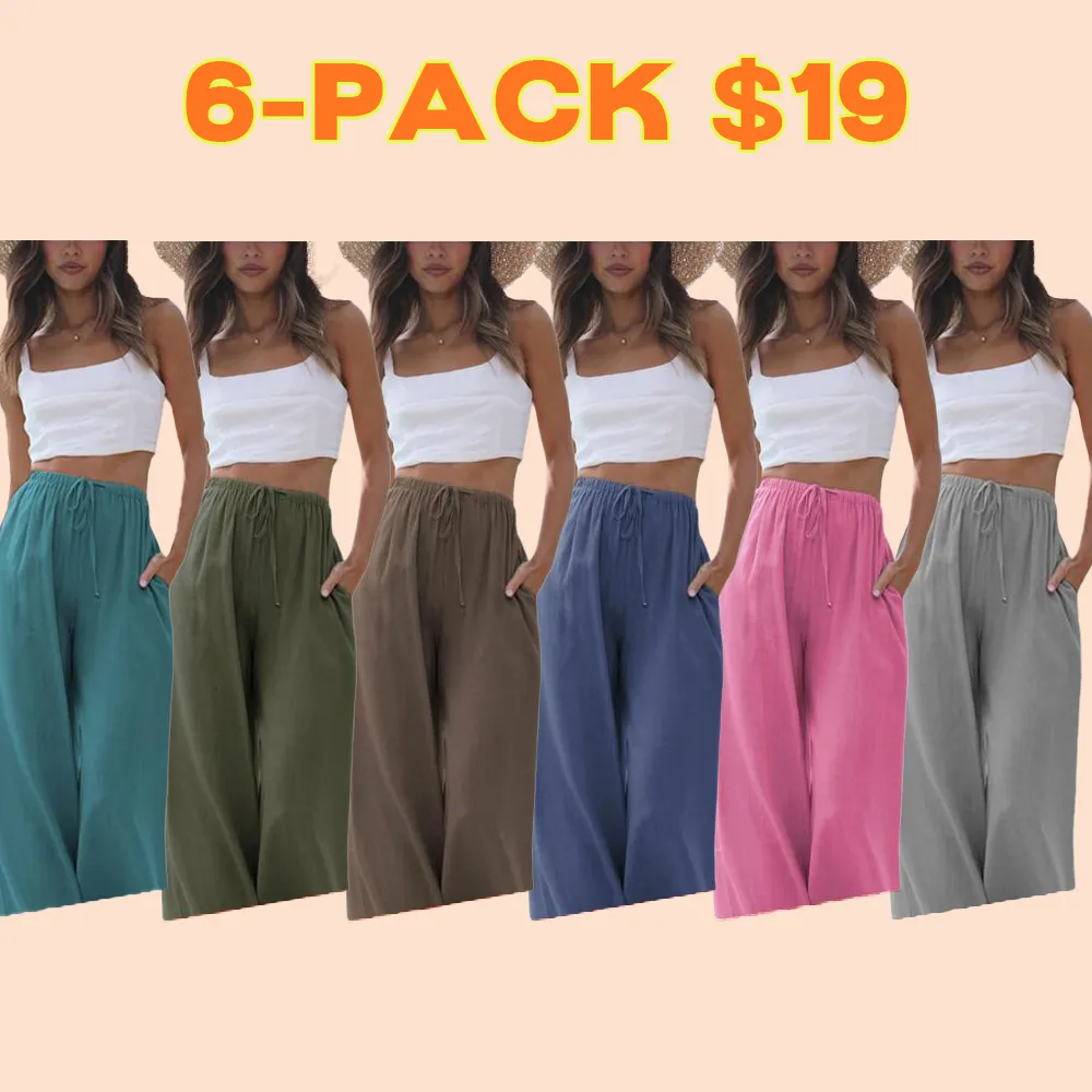 Women's Wide Leg Palazzo Pants – Lightweight Summer Trousers with Pockets