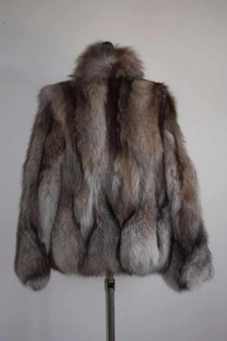 Crystal Fur Waist Length Jacket