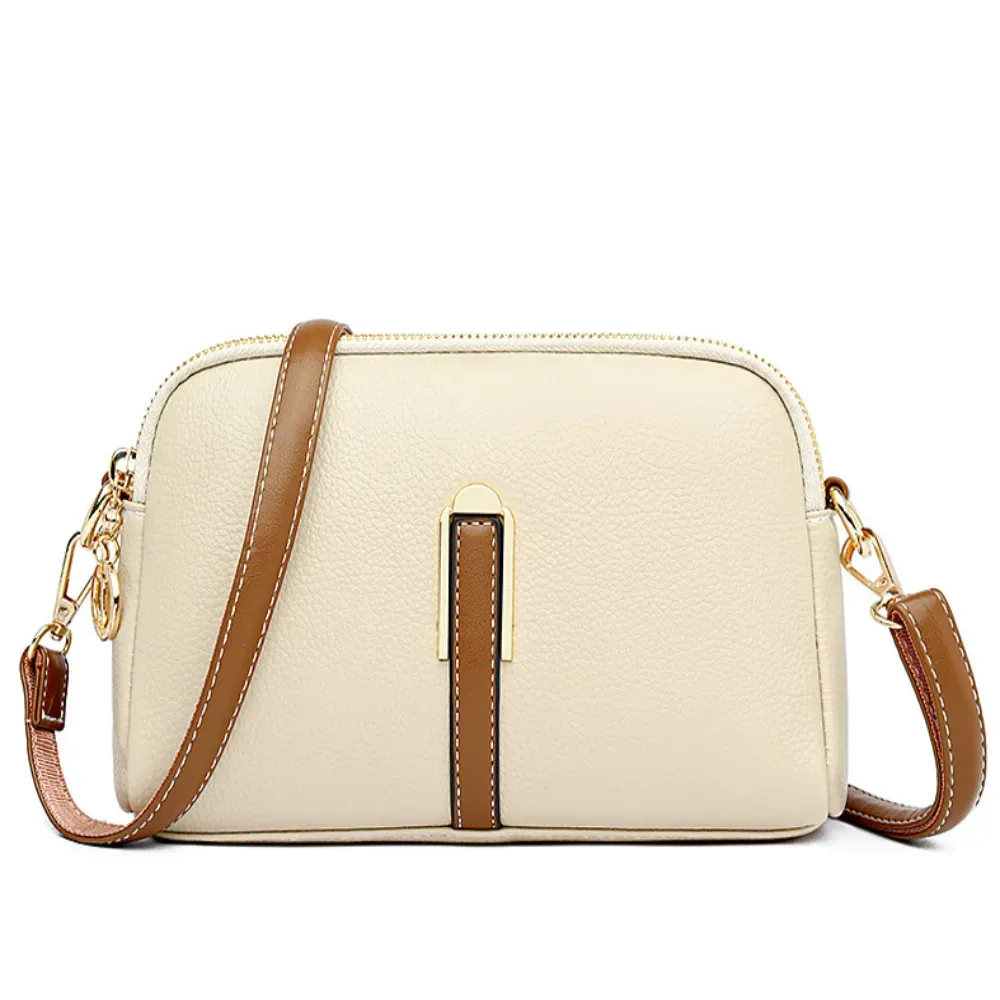 Mila Litchi Crossbody Bag with Embossed Pattern
