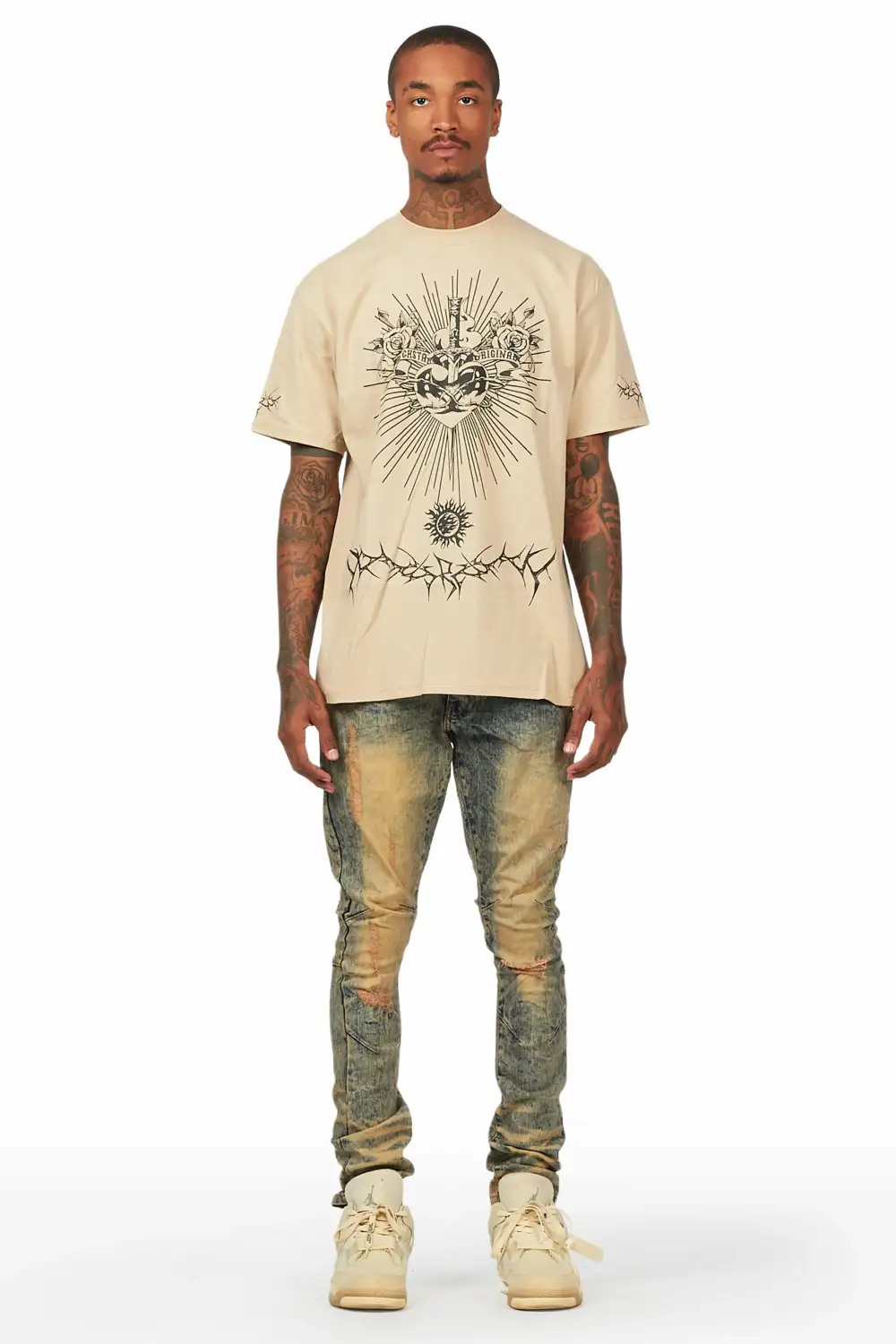 Leander Beige T-Shirt Slim Fit Jean Bundle