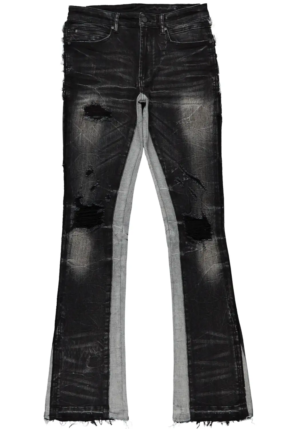 Eugene Stacked Flare Jean-Black