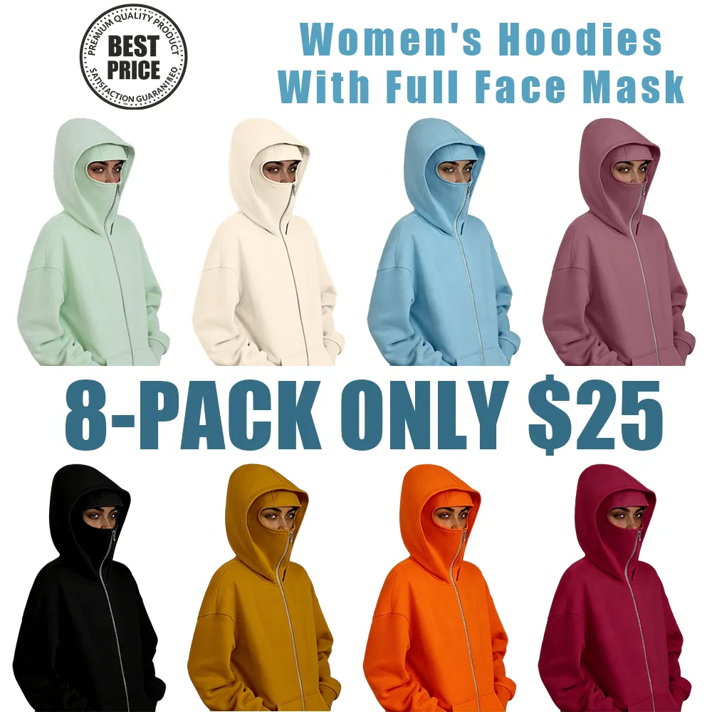 Women's Hooded Sweatshirt - With Full Face Mask