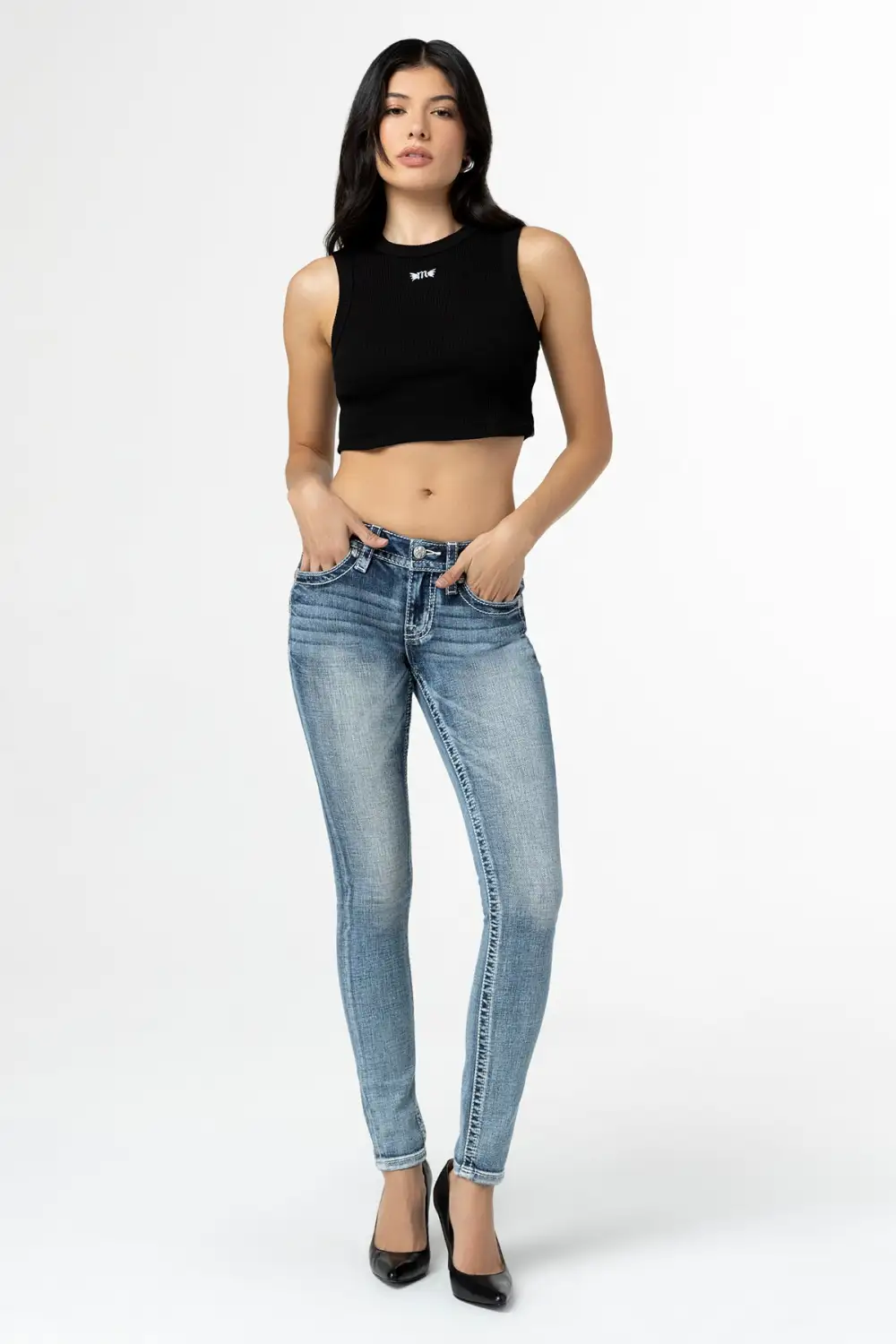 Distressed Americana Flag Skinny Jeans