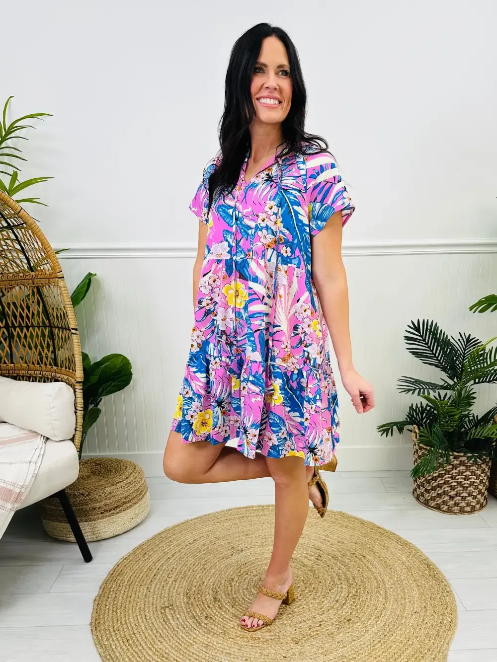 Bali Breeze Dress In Pink Combo