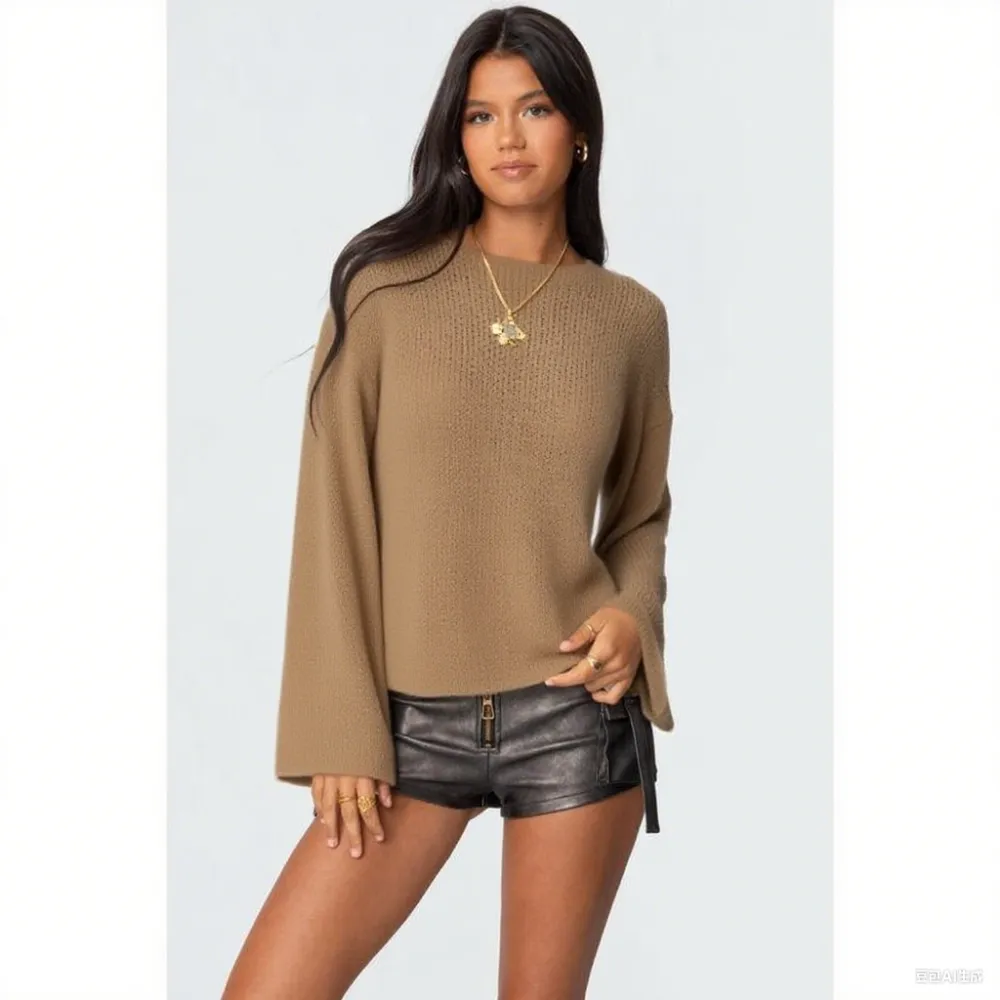 Casual Drop Shoulder Knit Sweater – Lightweight & Breathable Pullover