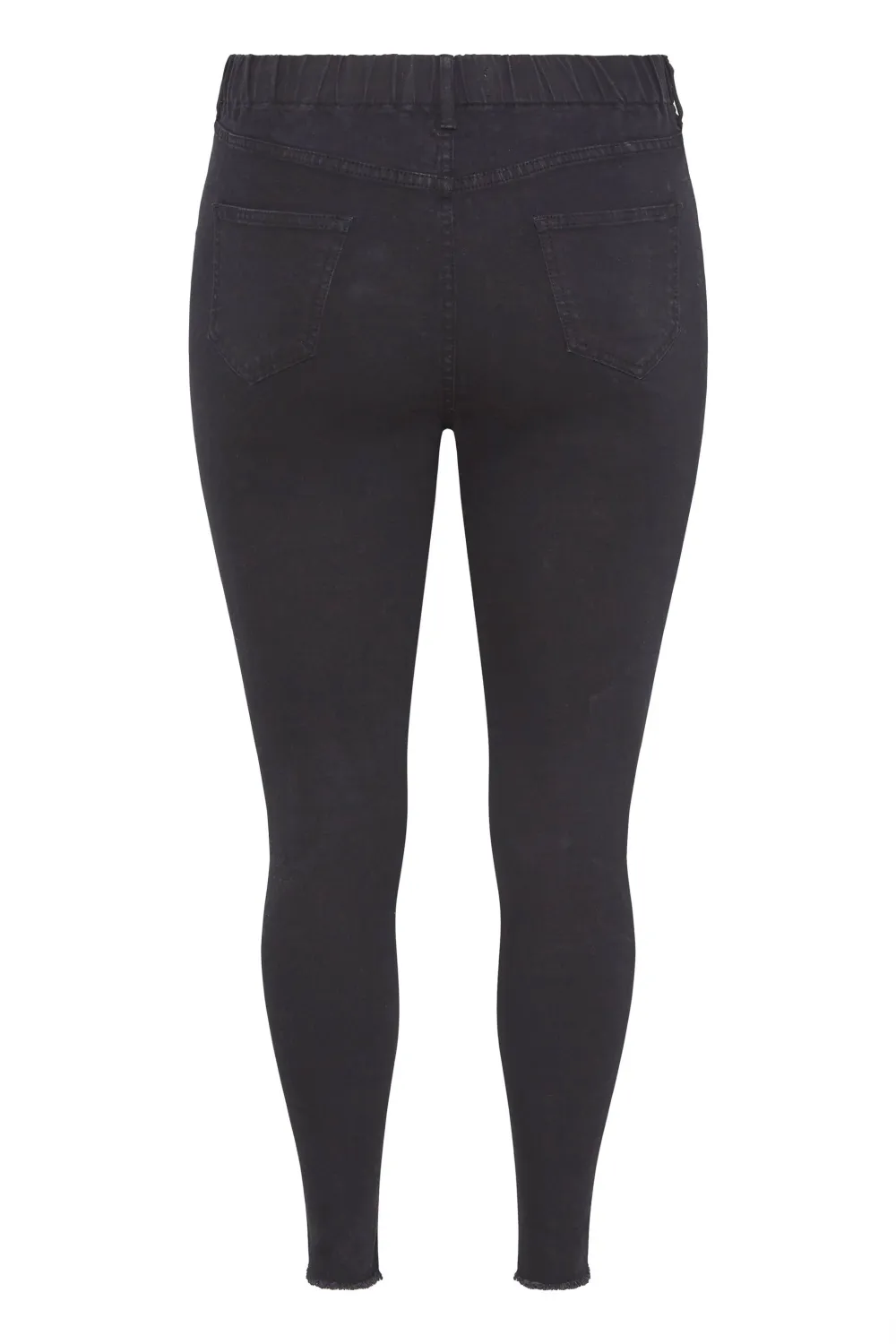 YOURS Curve Washed Blue Frayed Ripped Stretch GRACE Jeggings