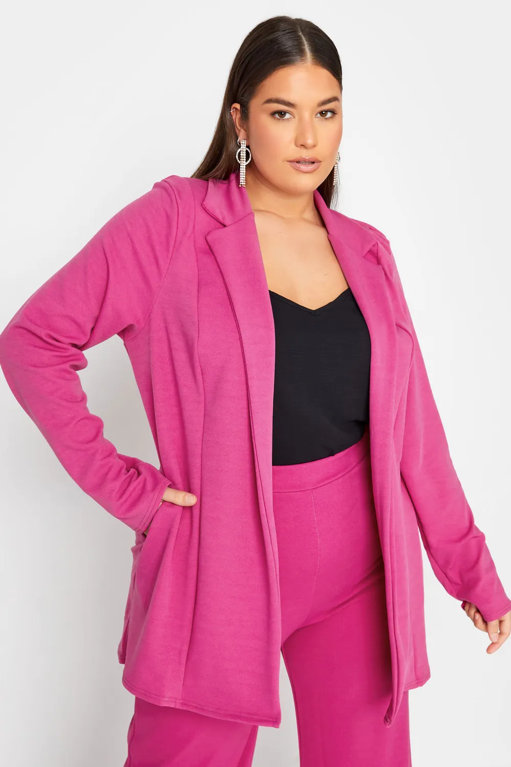 LTS Tall Black Scuba Longline Blazer