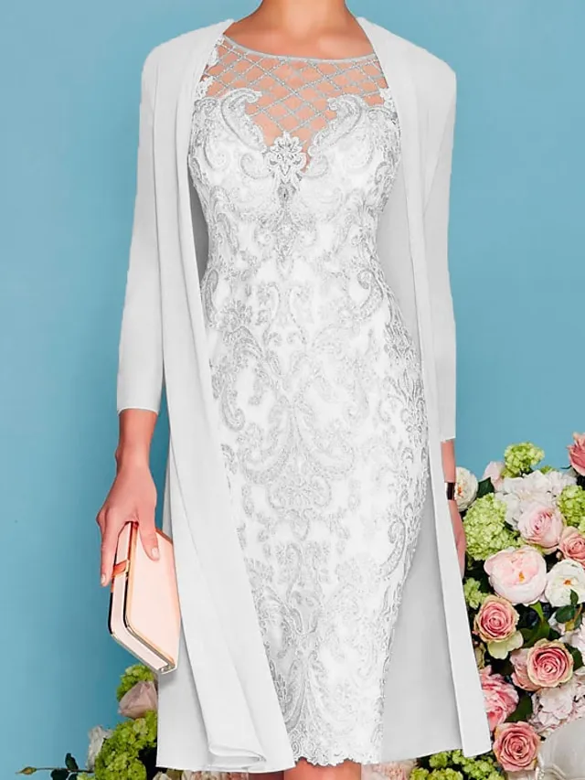 Women‘s Lace Dress Dress Set Midi Dress Pink Yellow Light Green Light gray Light Blue White 3/4 Length Sleeve Floral Pure Color Lace Summer Spring Crew Neck Elegant Classic Party 2023 S M L XL XXL 3XL