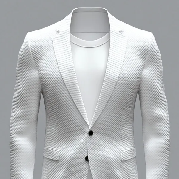 Men's Long Sleeve Two Button Notched Lapel Textured Blazer