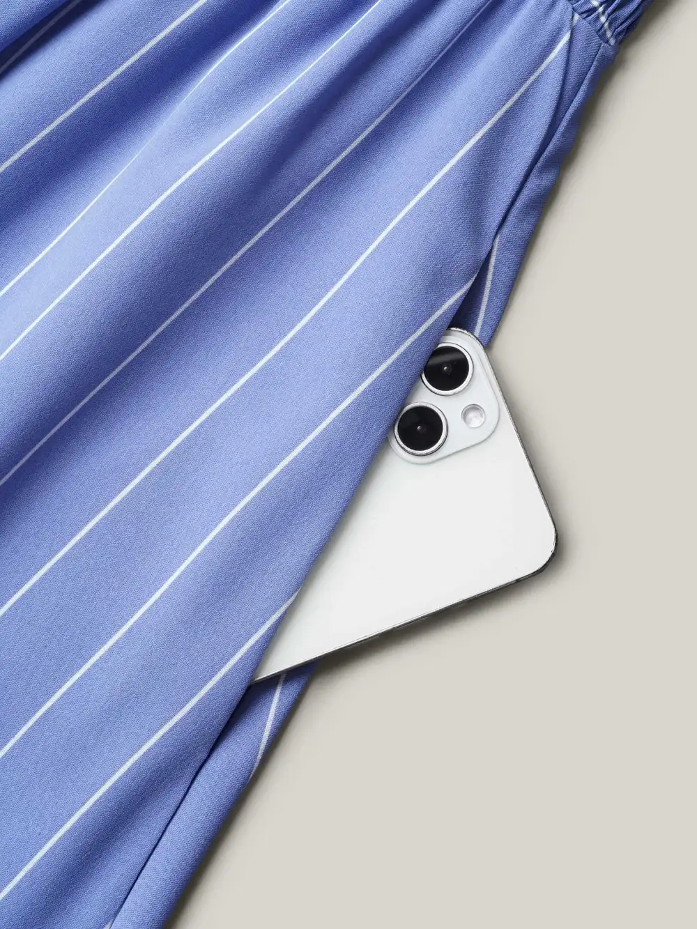 Striped Shirred Flutter Sleeve Midi Dress