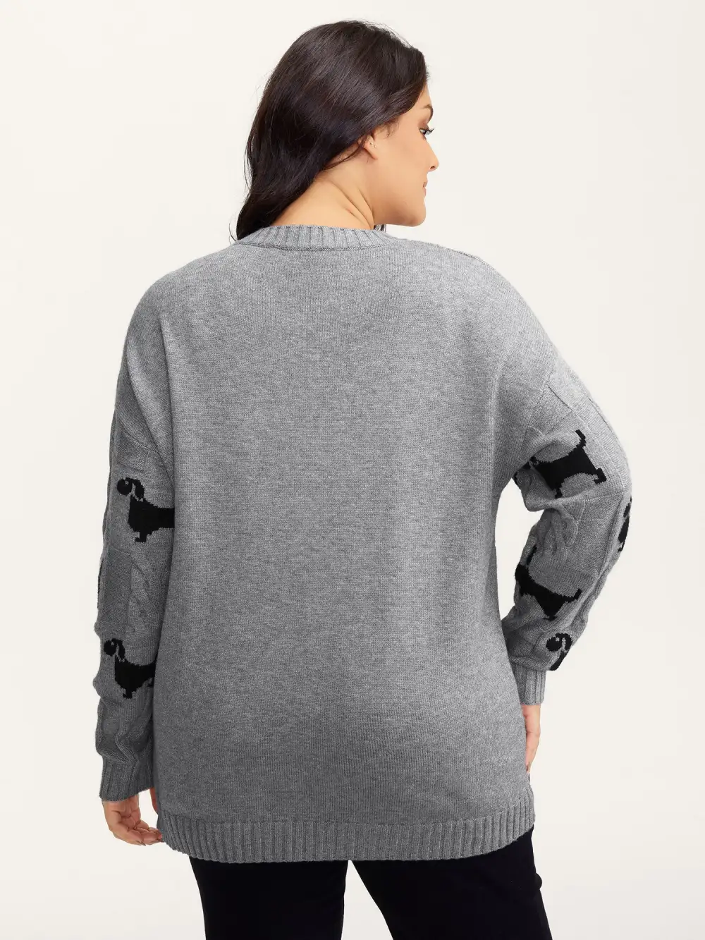 Supersoft Textured Dog Print Pullover