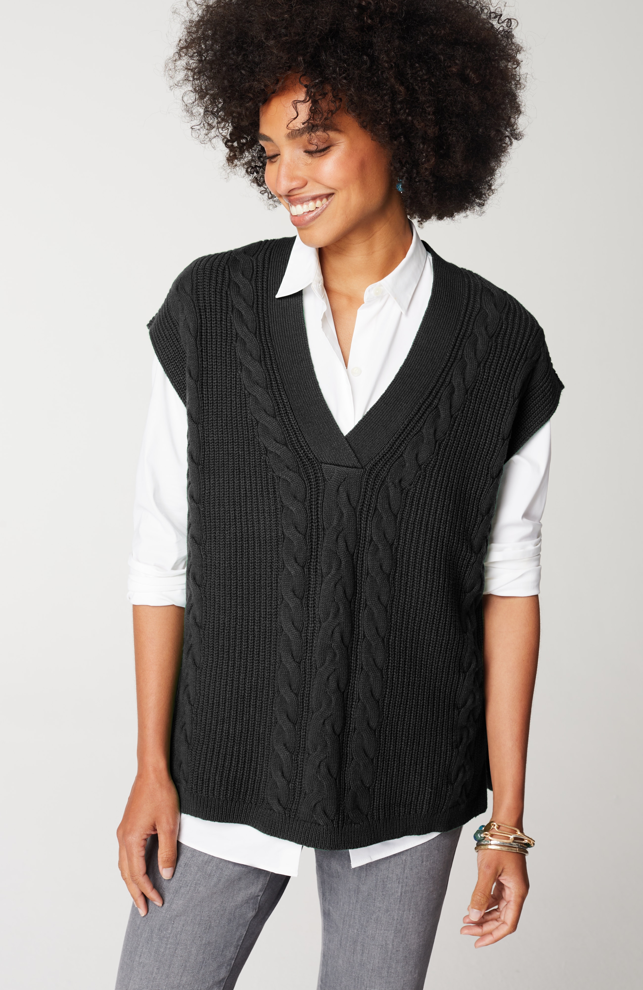 V-Neck Cable Vest