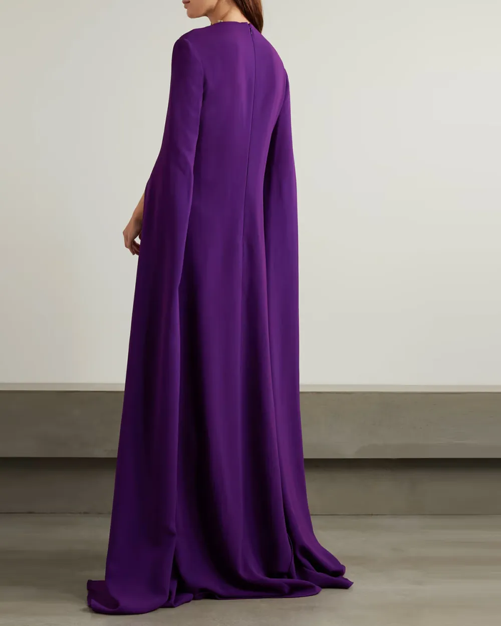 Embellished crepe gown