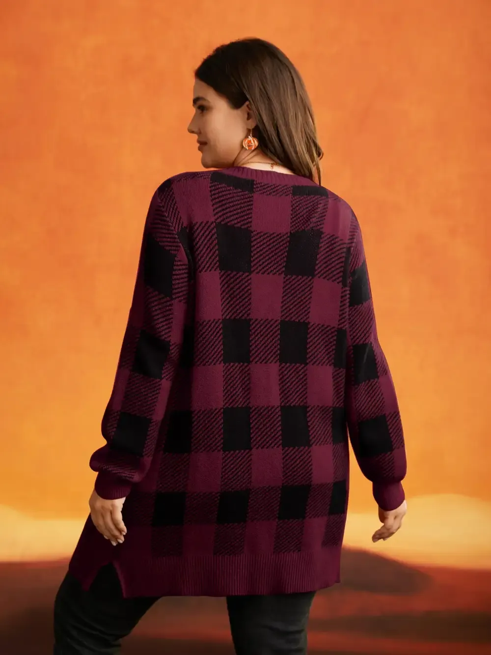 Supersoft Essentials Halloween Plaid Open Cardigan