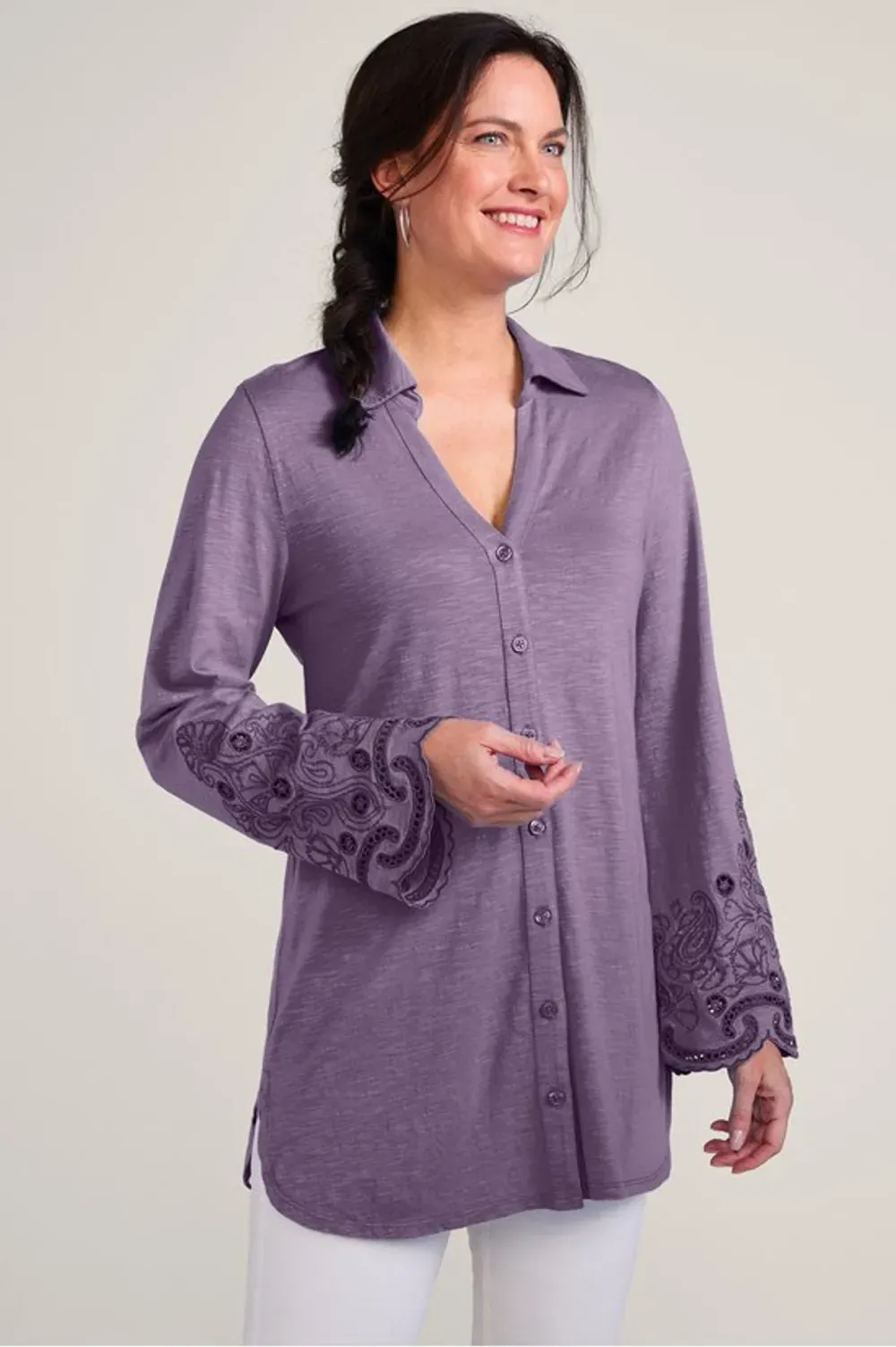 Sylvette Embroidered Tunic Big Shirt