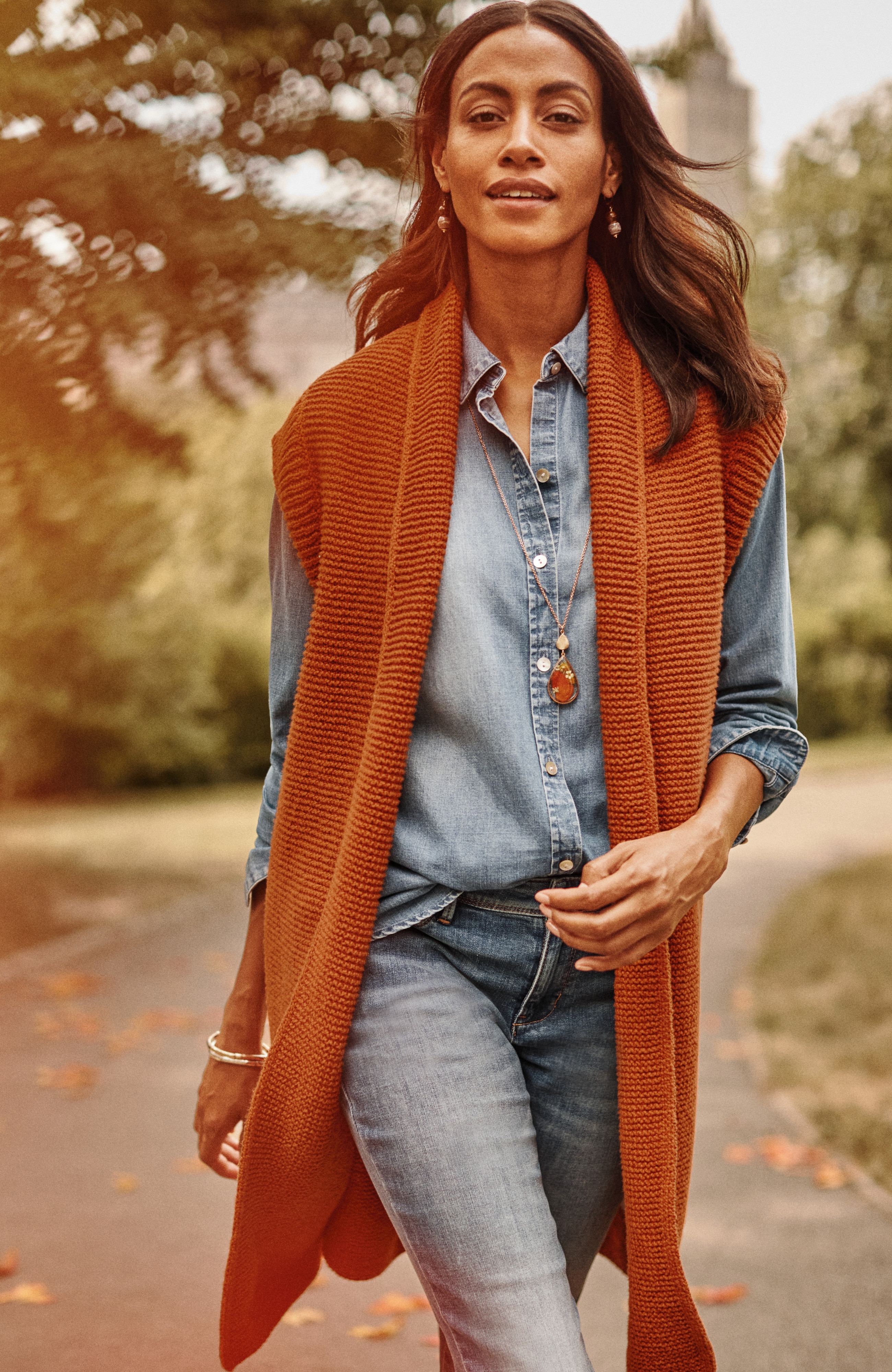 Textured Long Gilet Vest