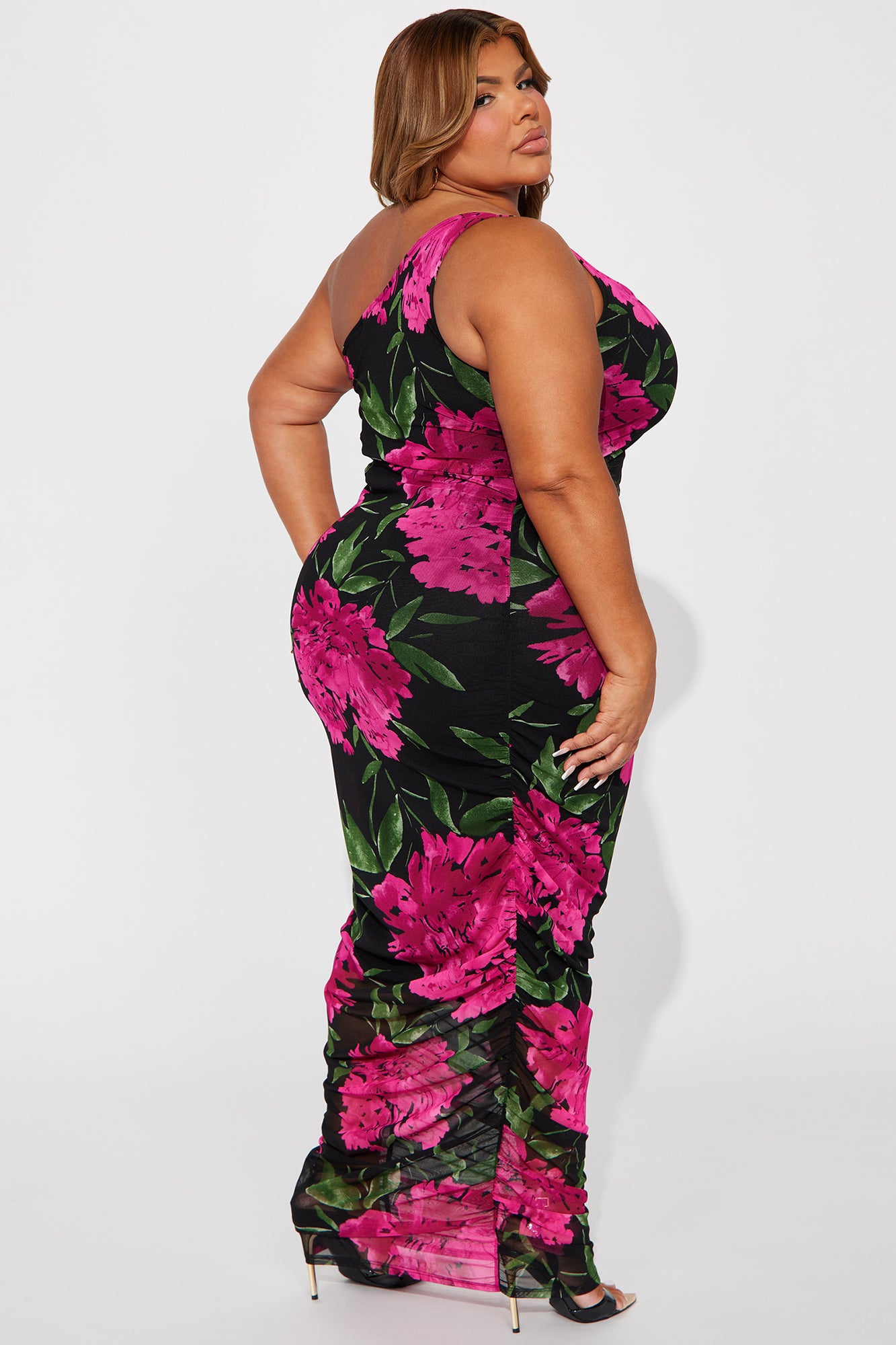 Dark Romance Midi Dress - Black/Pink