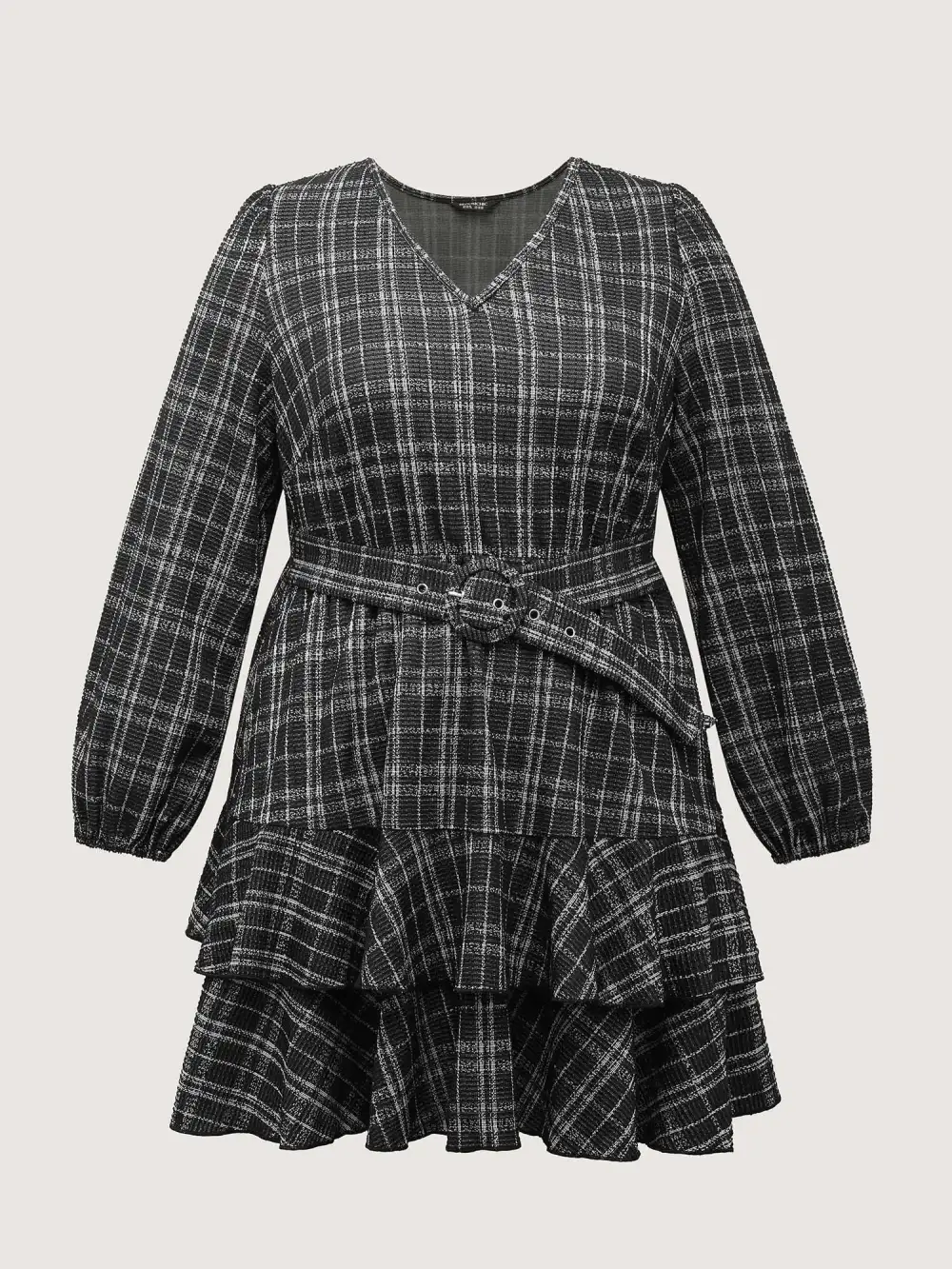 Stretchy Textured Tiered Mini Dress