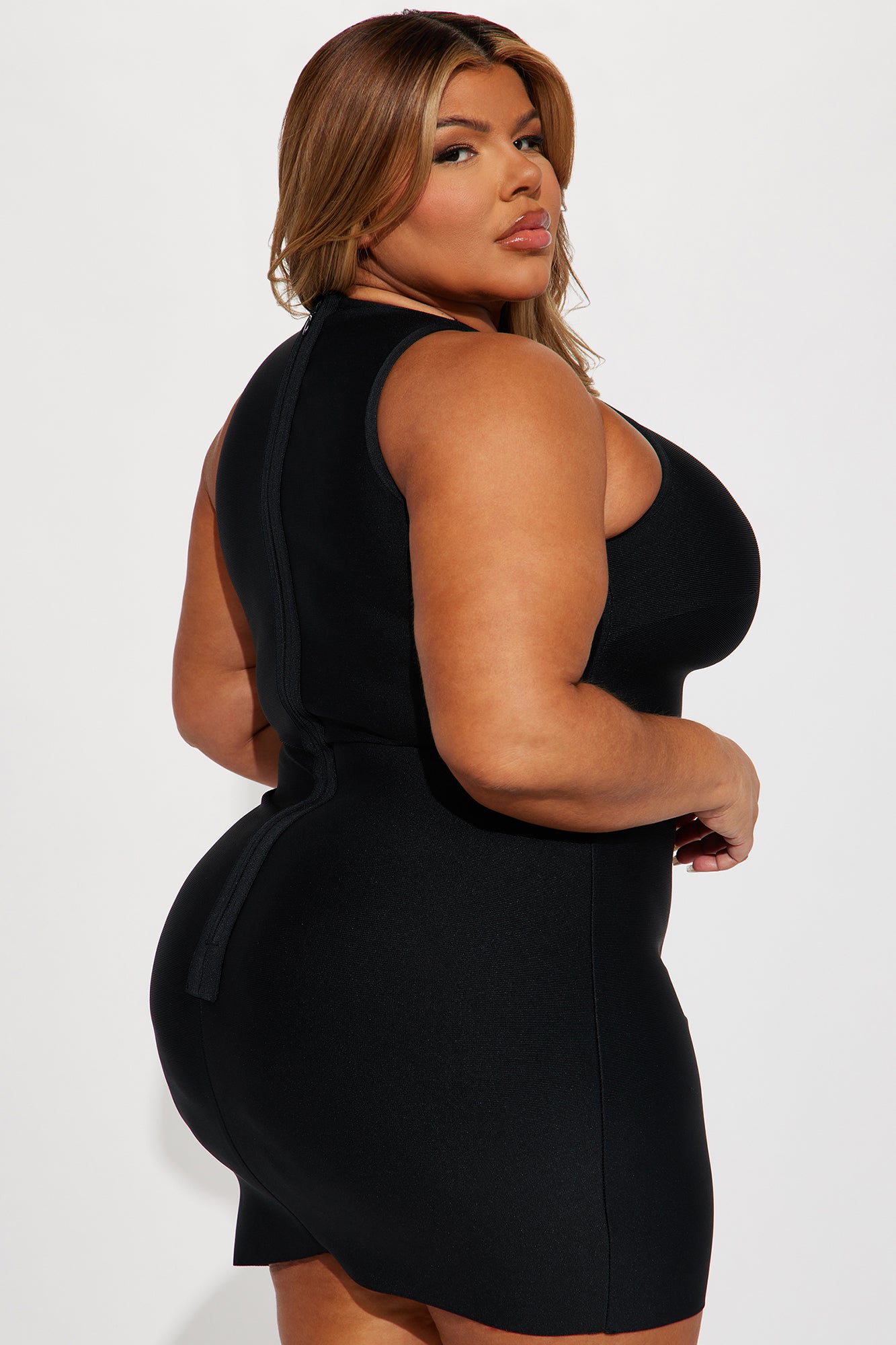 Pierce Bandage Mini Dress - Black