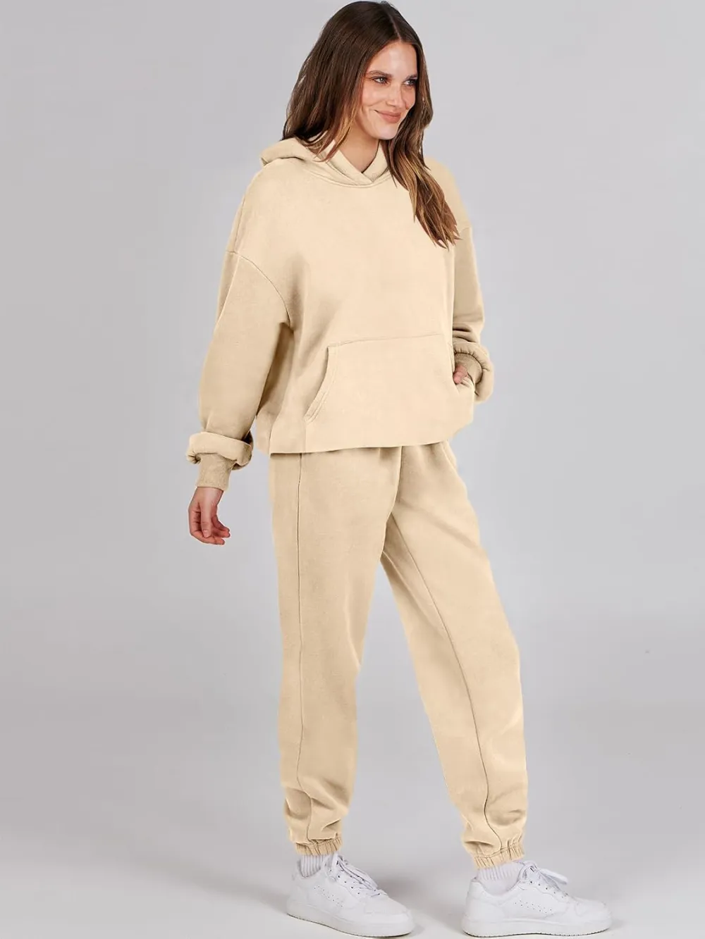 (Clearance Sale $1.99⚡) 2024 Women's Fall Oversized Casual Hoodie Two Piece Sweatshirt Jogging Pants Sweatshirt Set