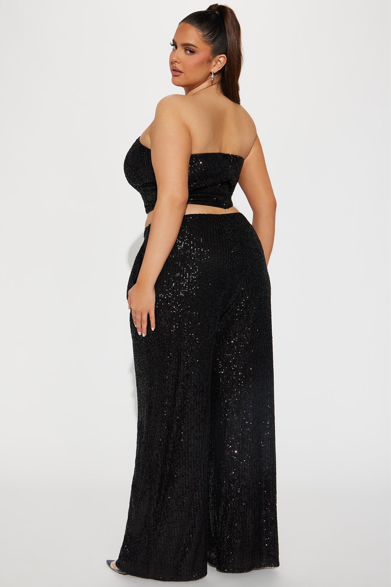 Stella Sequin Pant Set - Black