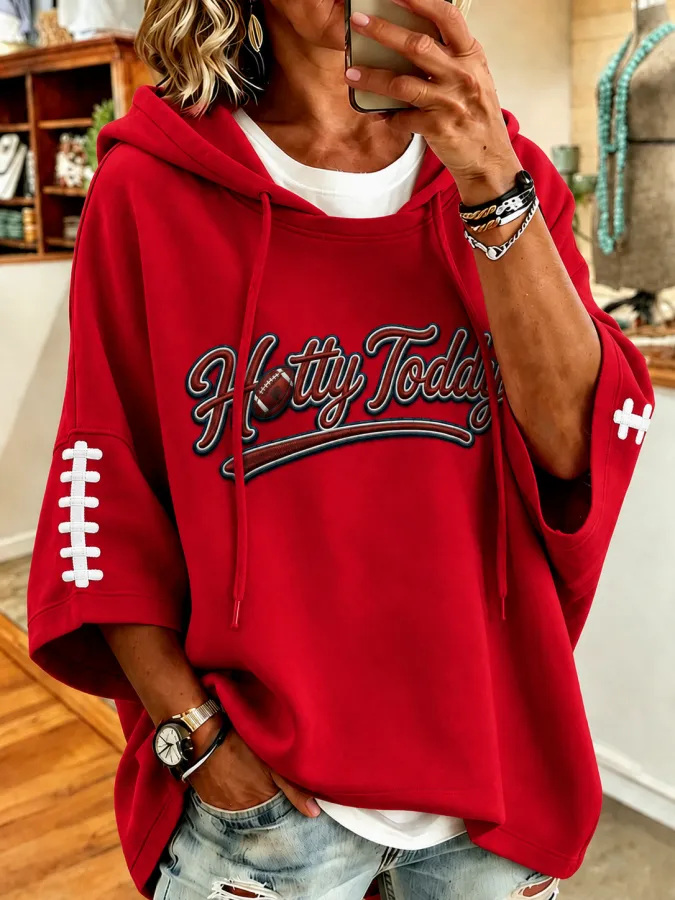 Women’S Football Fans Print Hoodie