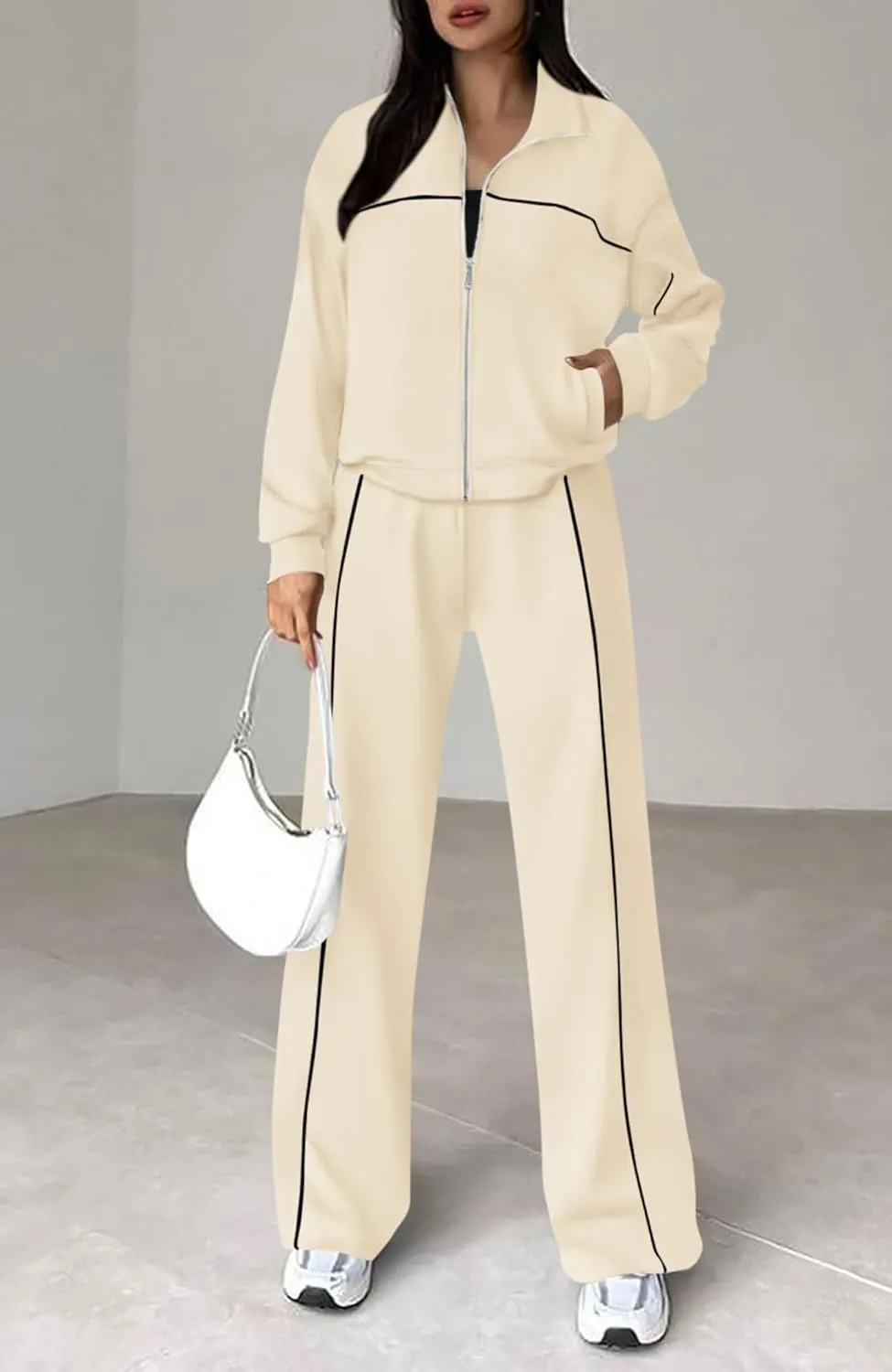 Women's Two Piece Tracksuit Fall 2024 Long Sleeve Jogger Sweatsuit Sets