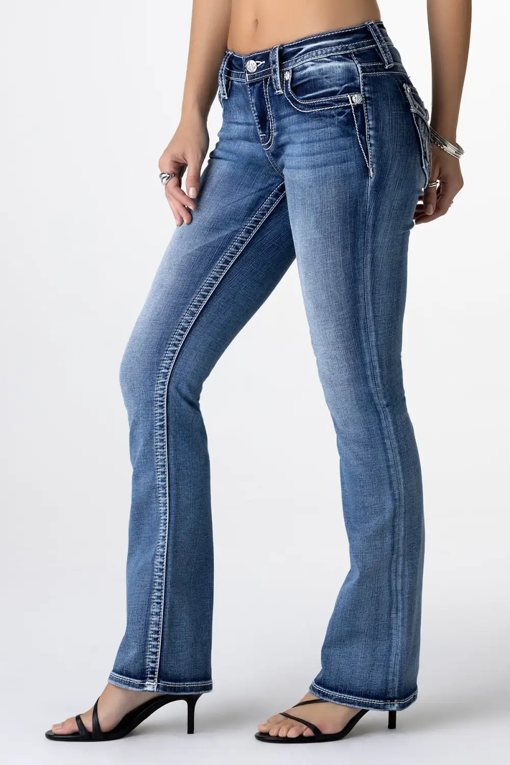 Silver Angel Down Wings Bootcut Jeans
