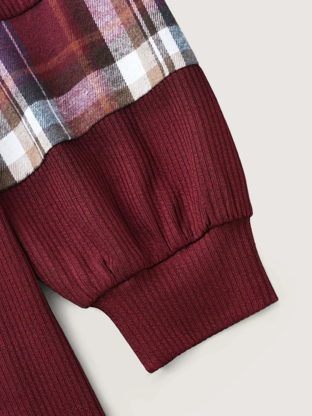 Plaid Patchwork Raglan Sleeve Sweatshirt