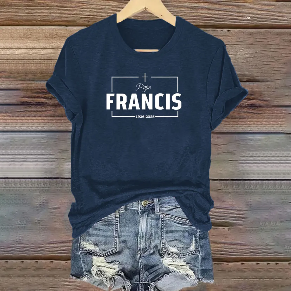 Women's 1936-2025 Print Short Sleeve Round Neck Cotton T-Shirt