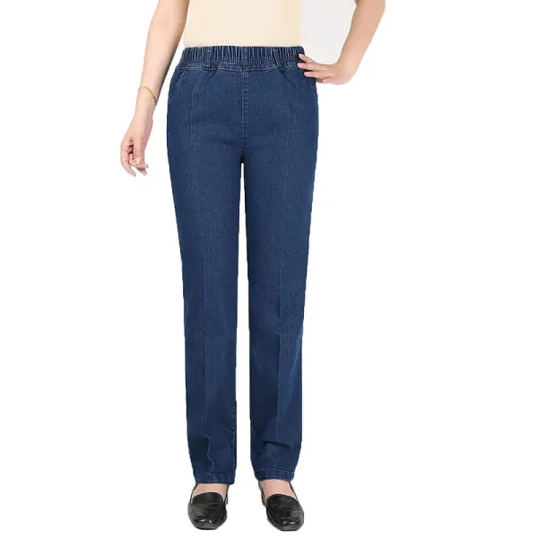 Women's Pants Trousers Jeans Elastic Waist Loose Jeans Classic Modern Regular Spring &  Fall Blue Dark Blue Light Blue