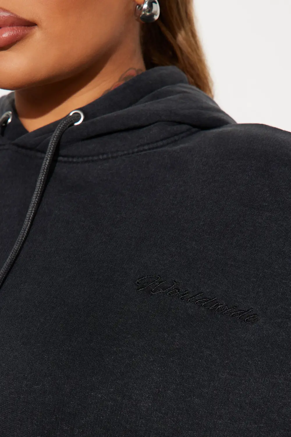 Worldwide Lover Fleece Pant Set - Black Wash