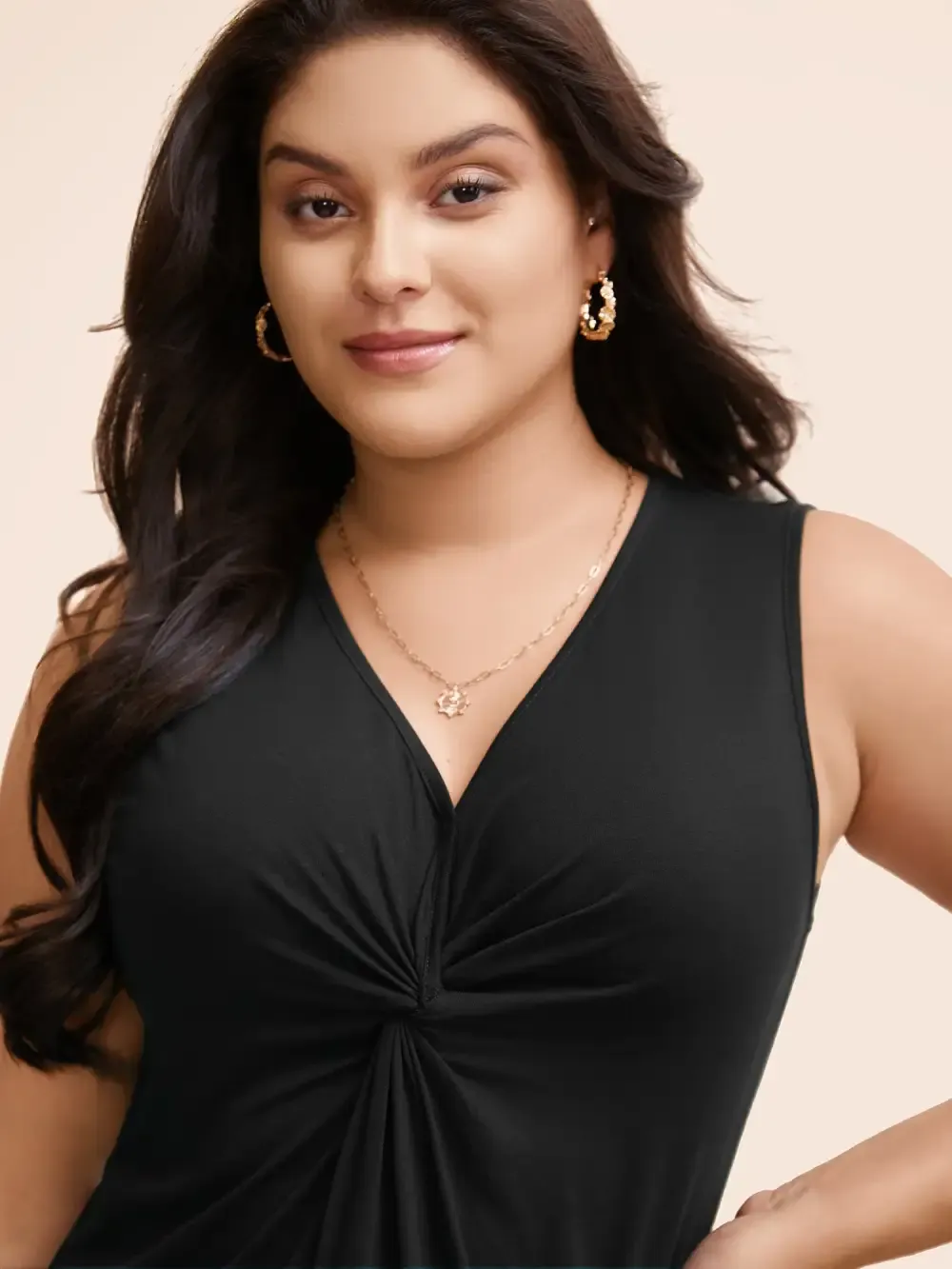 Supersoft Essentials Plain V Neck Twist Front Tank Top