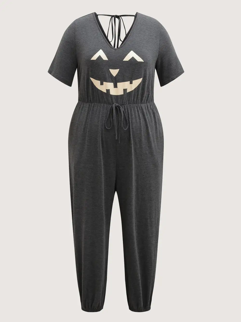 Pumpkin Carved Comfy Knit Lounge Jumpsuit