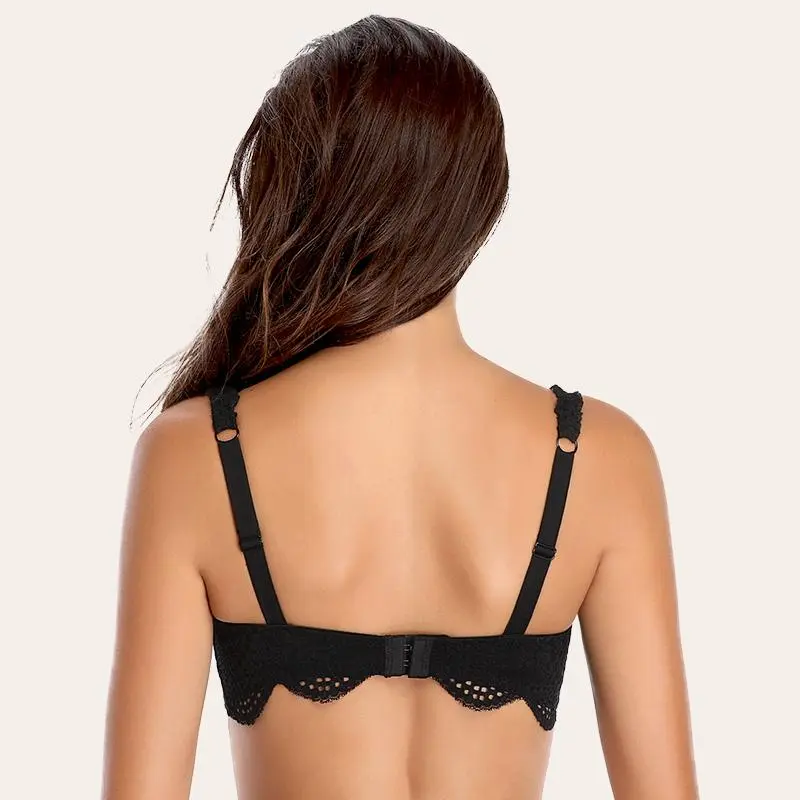 Lace Bra Beauty Back Clasp Push Up Underwire Bra Multi-way