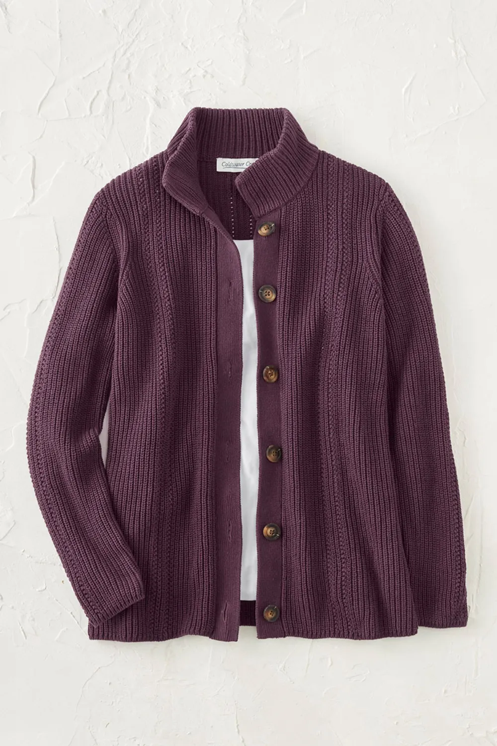 Shaker Detail Button Cardigan