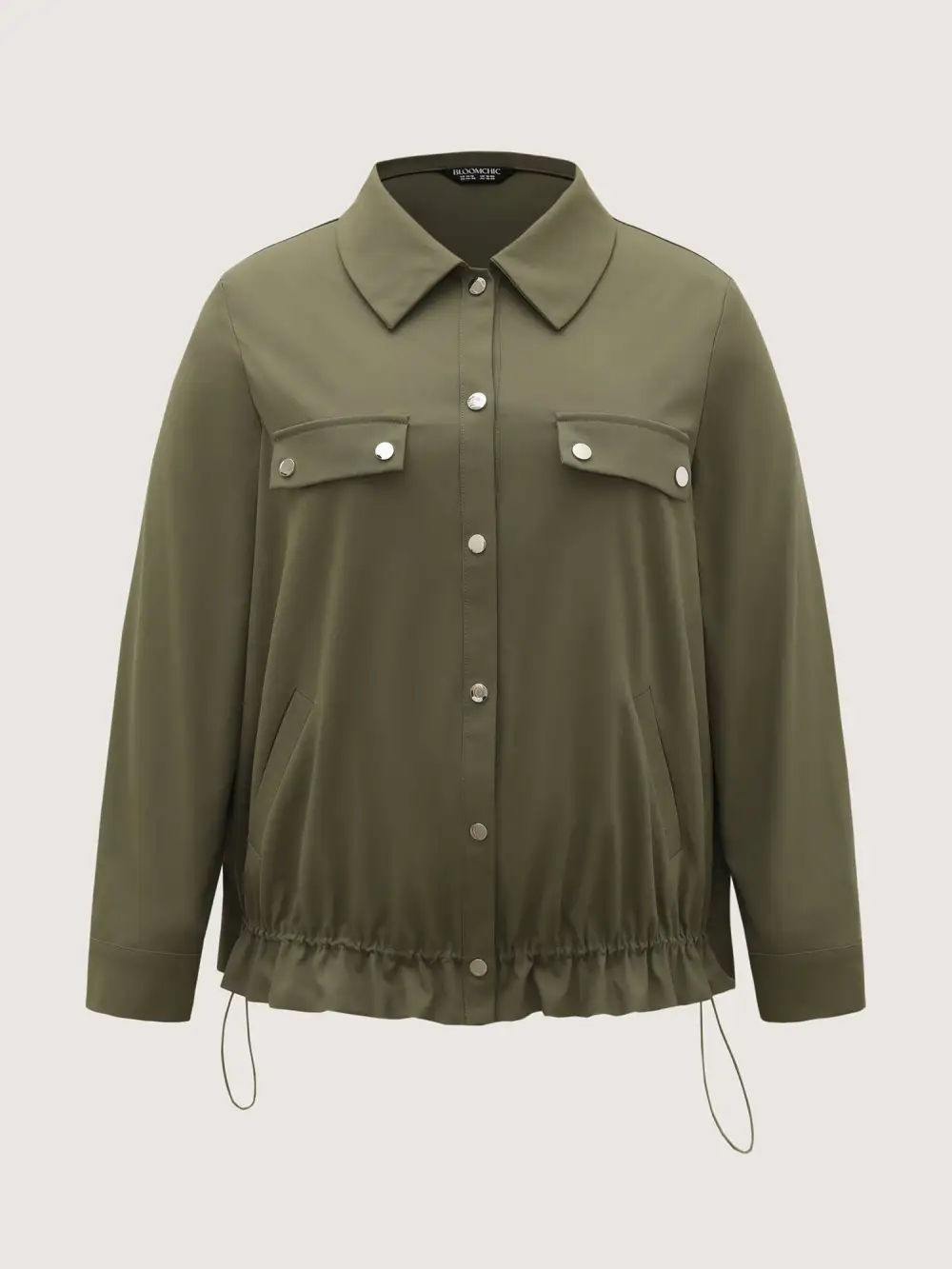 Elastic Adjustable Hem Pockets Jacket