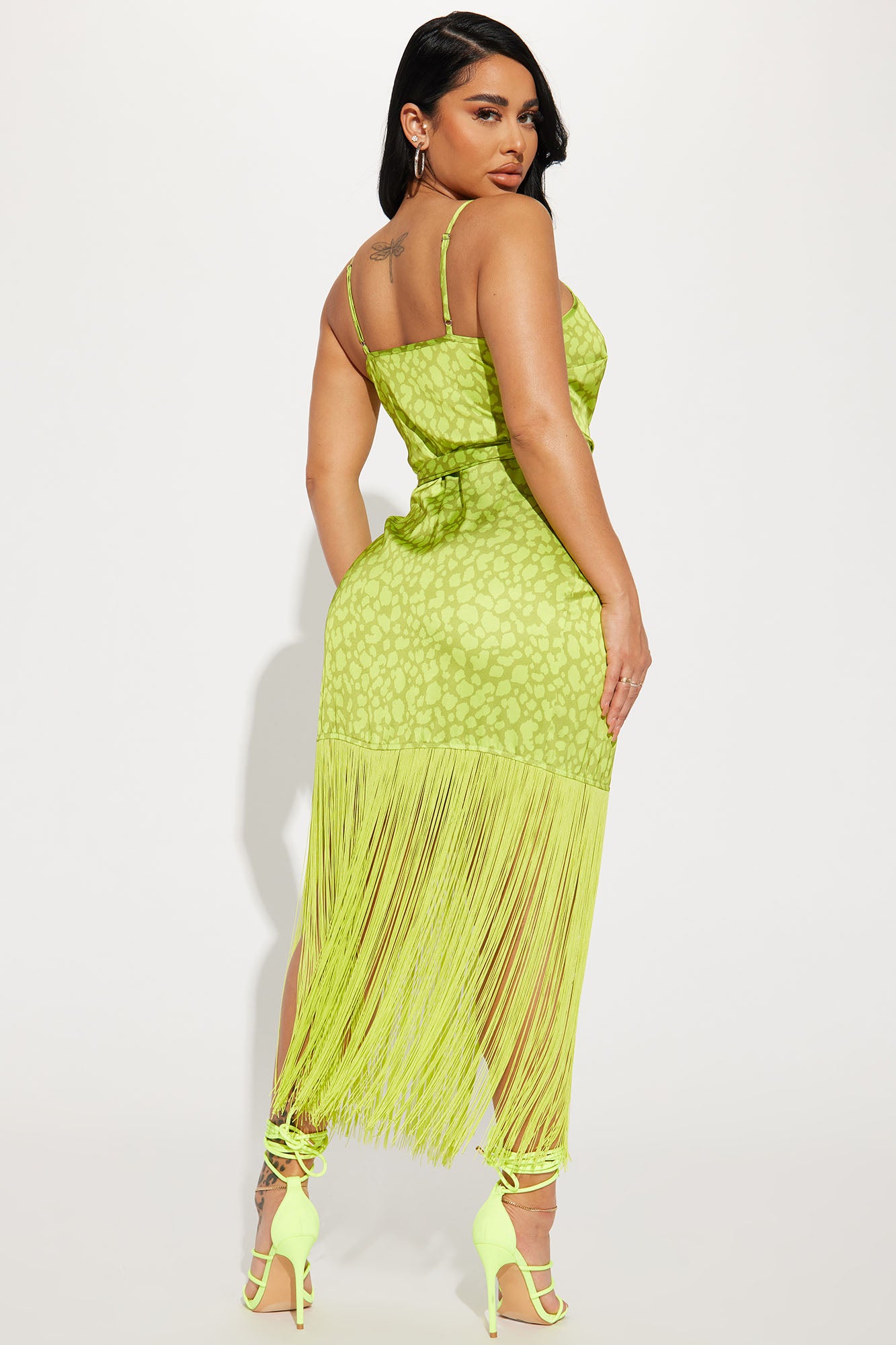 Tropical Tango Midi Dress - Lime