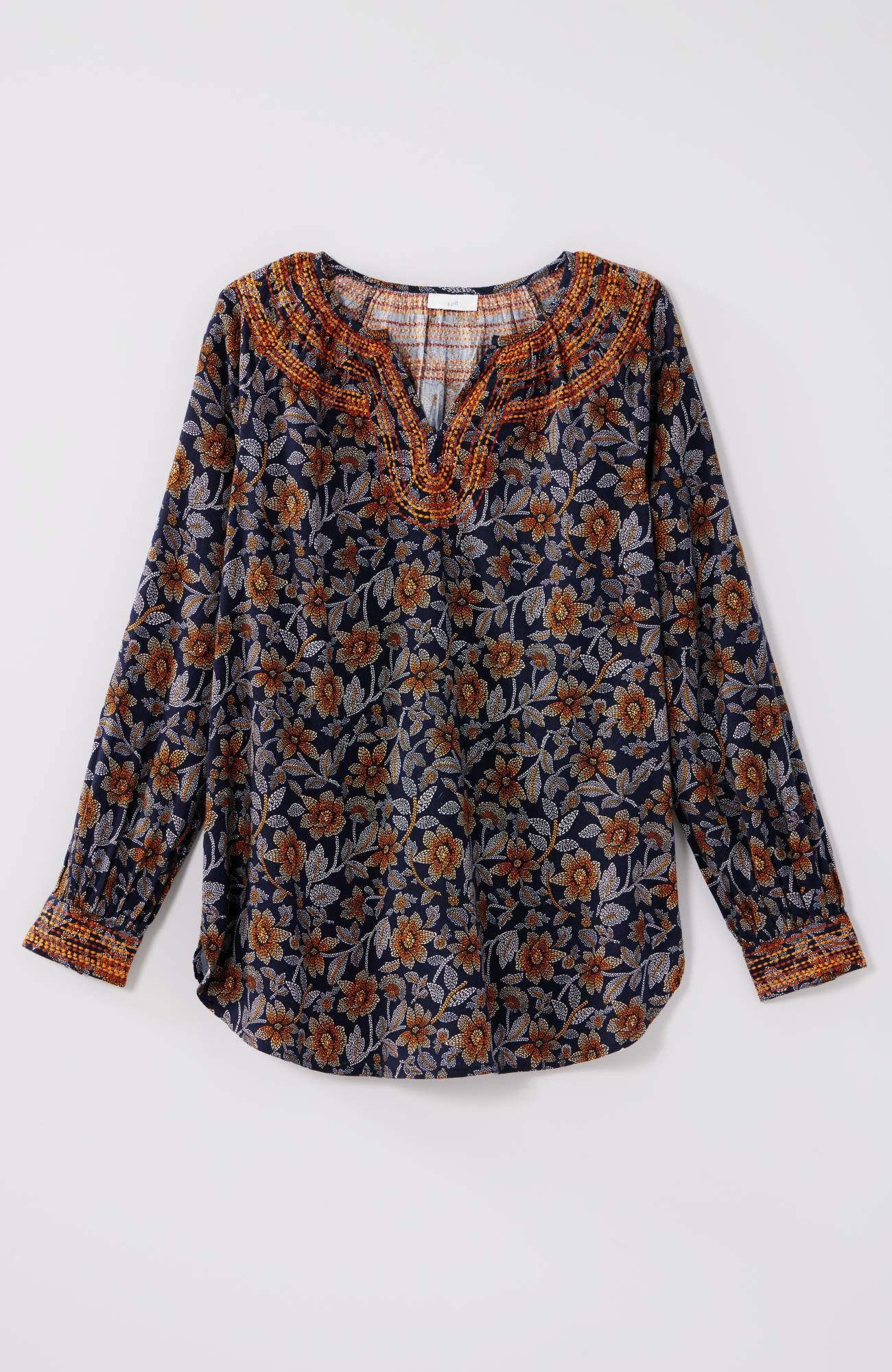 pure jill twill embroidered tunic